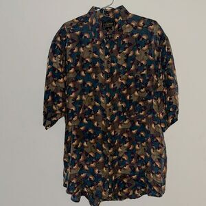 Vintage 90’s 100% Silk Button Down Men’s Shirt XL